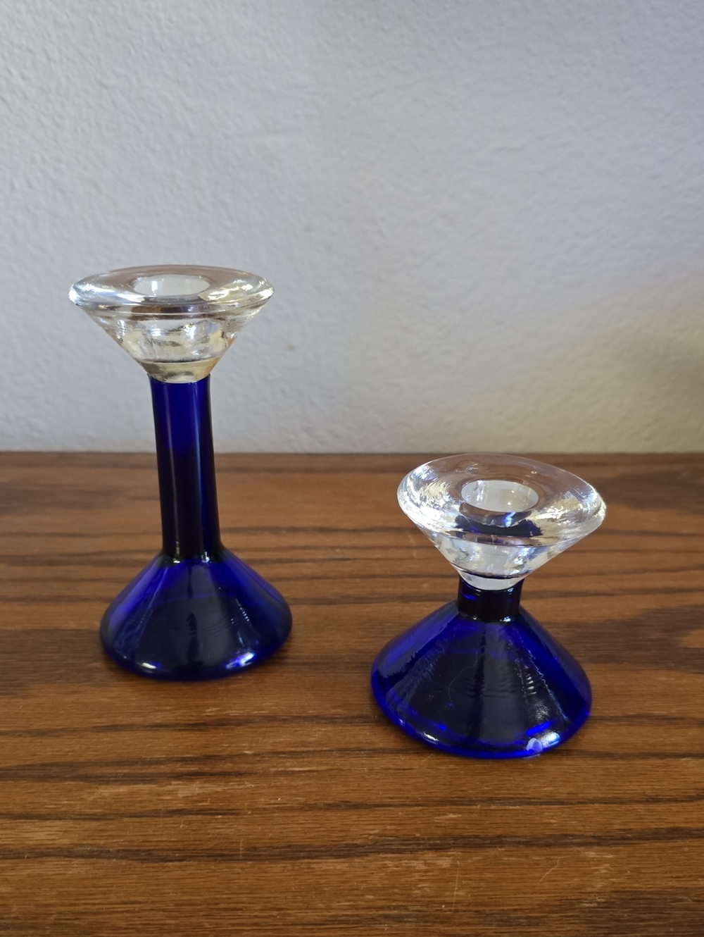 1990 Cobalt Blue Glass Candle Holders - Tote 12